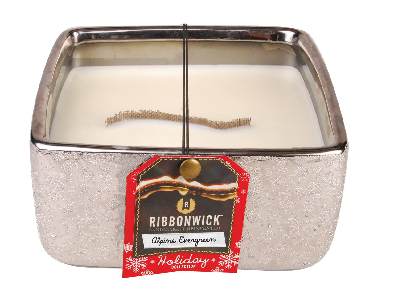 RibbonWick *Alpine Evergreen Beaded Metallic Square Large RibbonWick