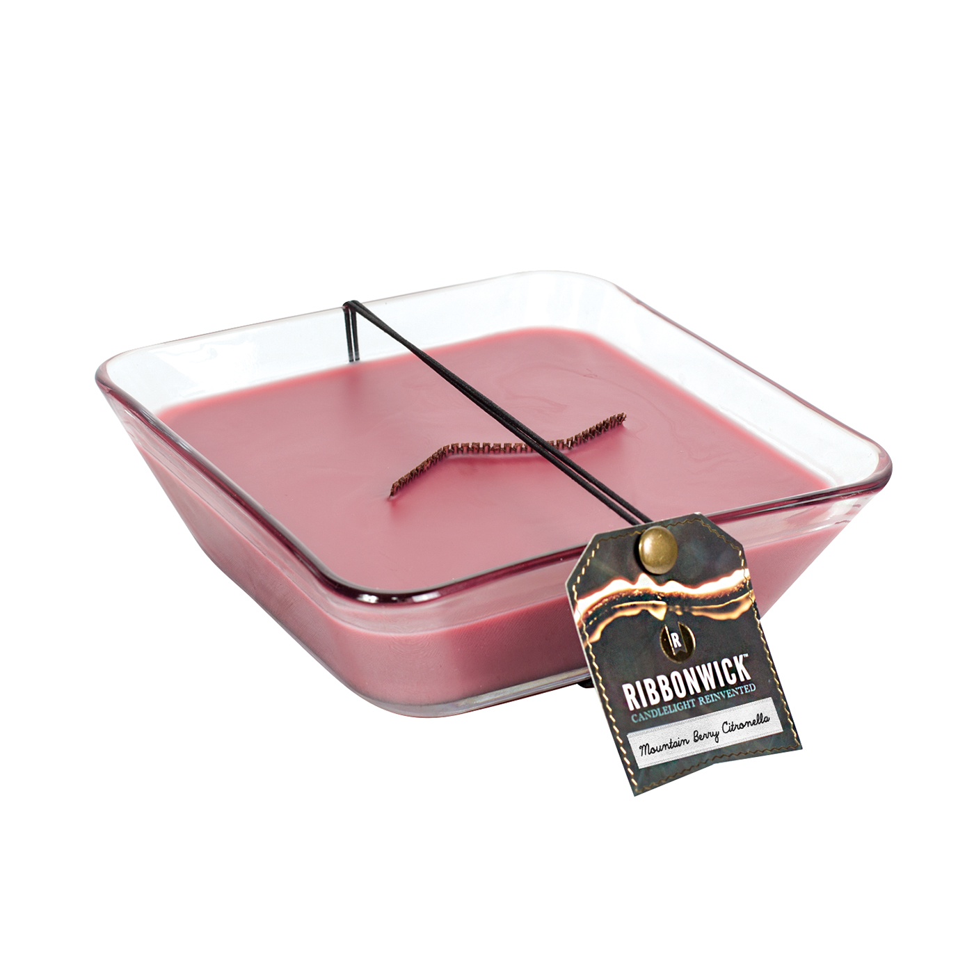 RibbonWick Mountain Berry Citronella Medium Decor Glass RibbonWick