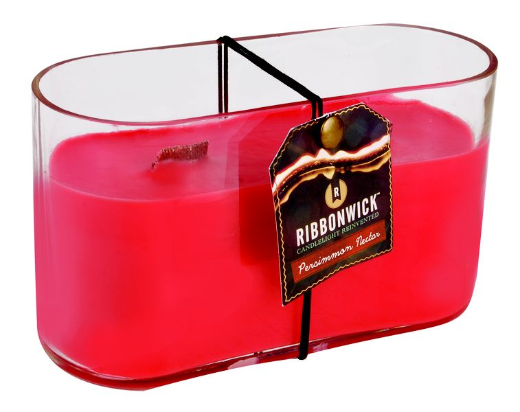 RibbonWick Persimmon Nectar Medium Oval RibbonWick Lux Glass CandleThe