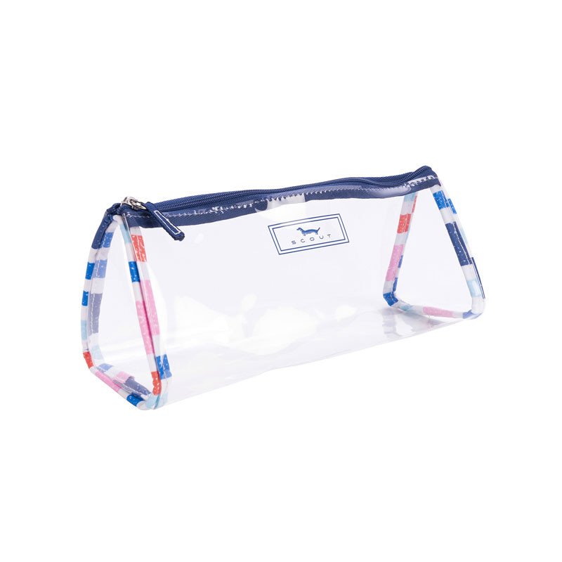 Scout Clear Pencil Bag-Navy Gingham