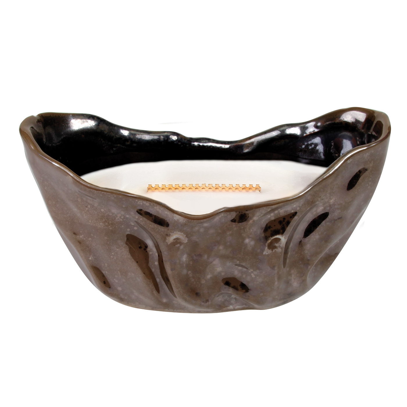 WoodWick Biscotti Rippled Sienna Large WoodWick Candle with HearthWick FlameThe Lamp Stand