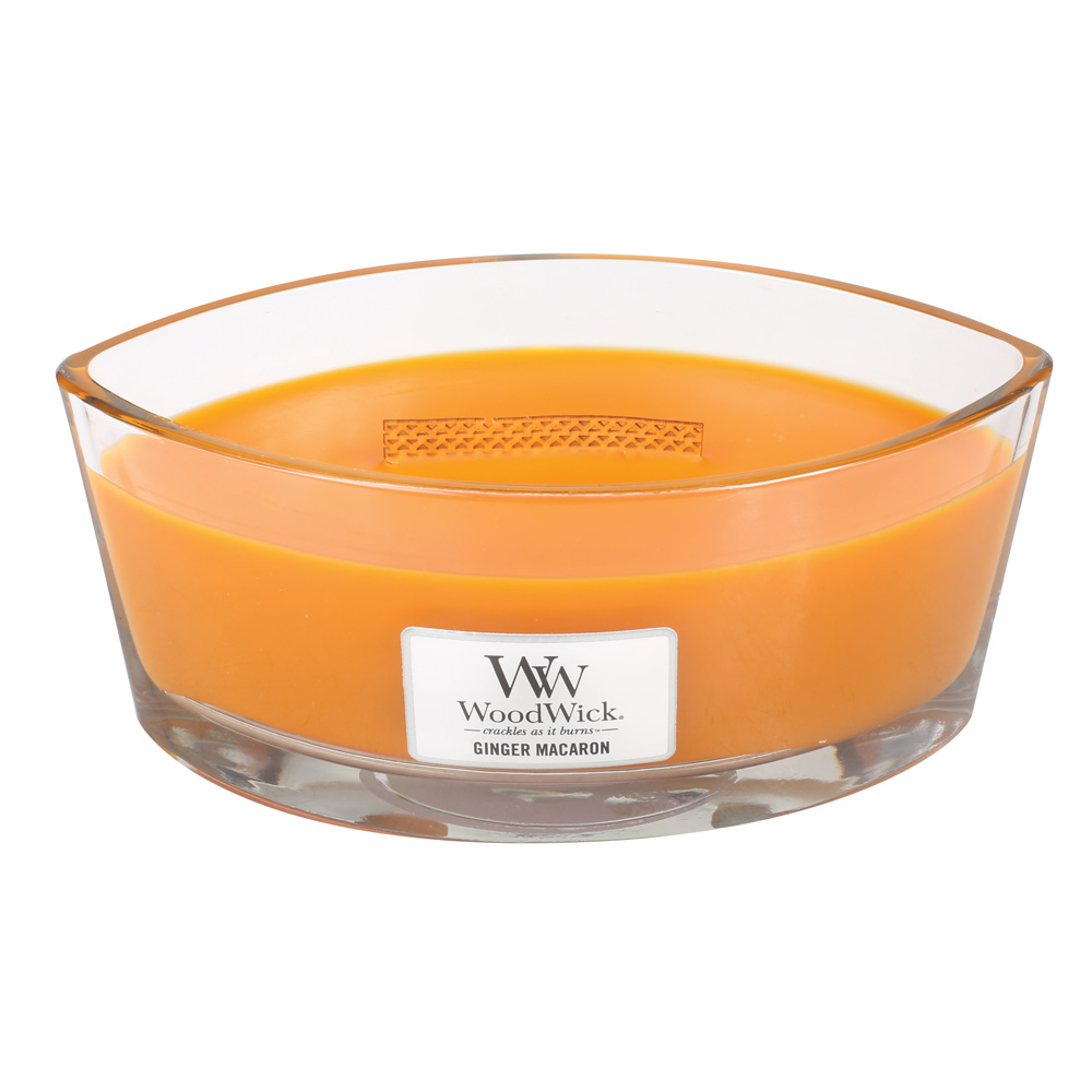 WoodWick Ginger Macaron WoodWick Candle 16 oz. HearthWick FlameThe