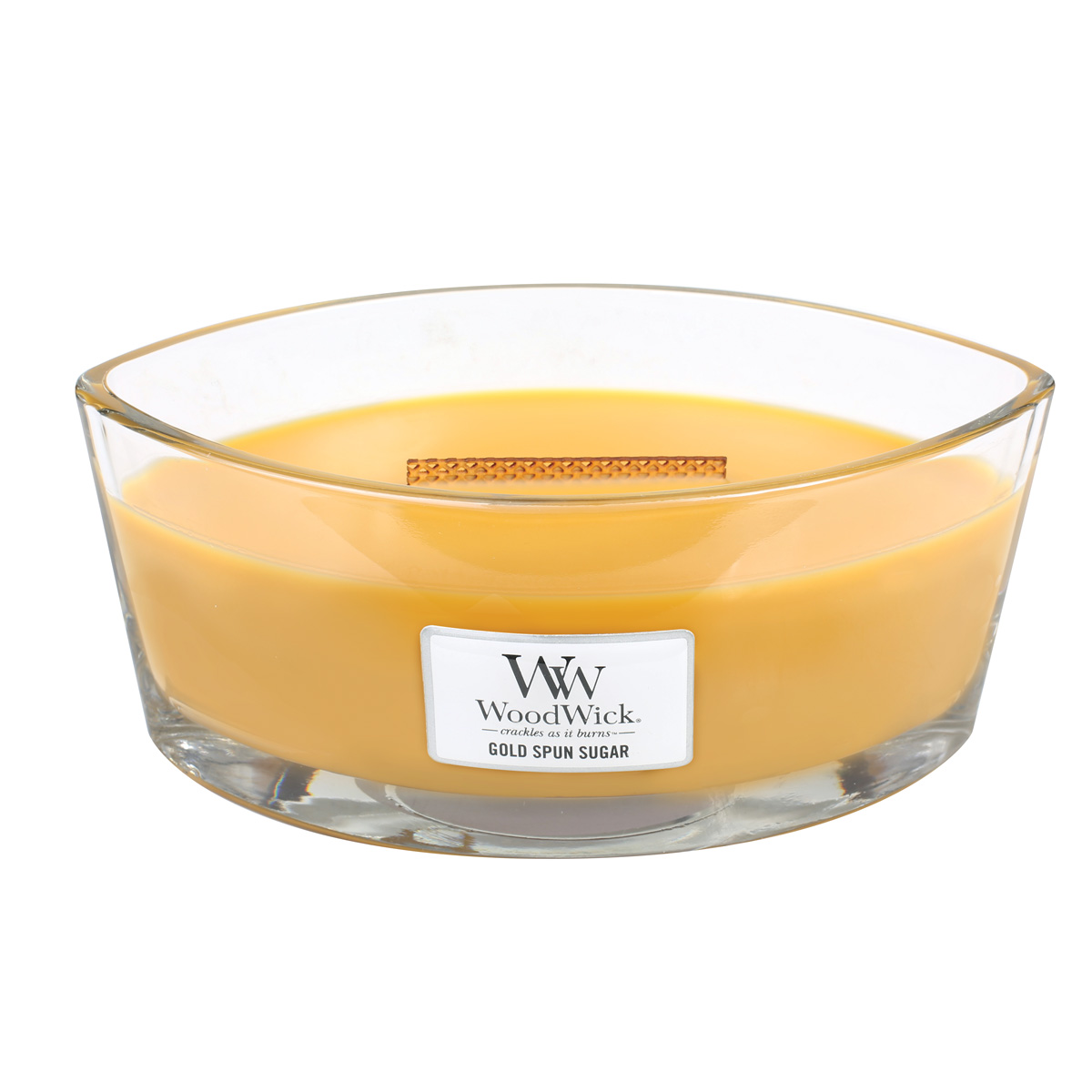 WoodWick Gold Spun Sugar WoodWick Candle 16 oz. HearthWick FlameThe