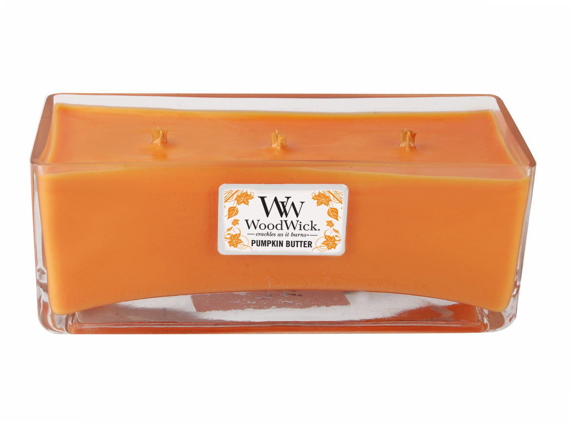 WoodWick *Pumpkin Butter Rectangle WoodWick Lux Glass CandleThe Lamp Stand