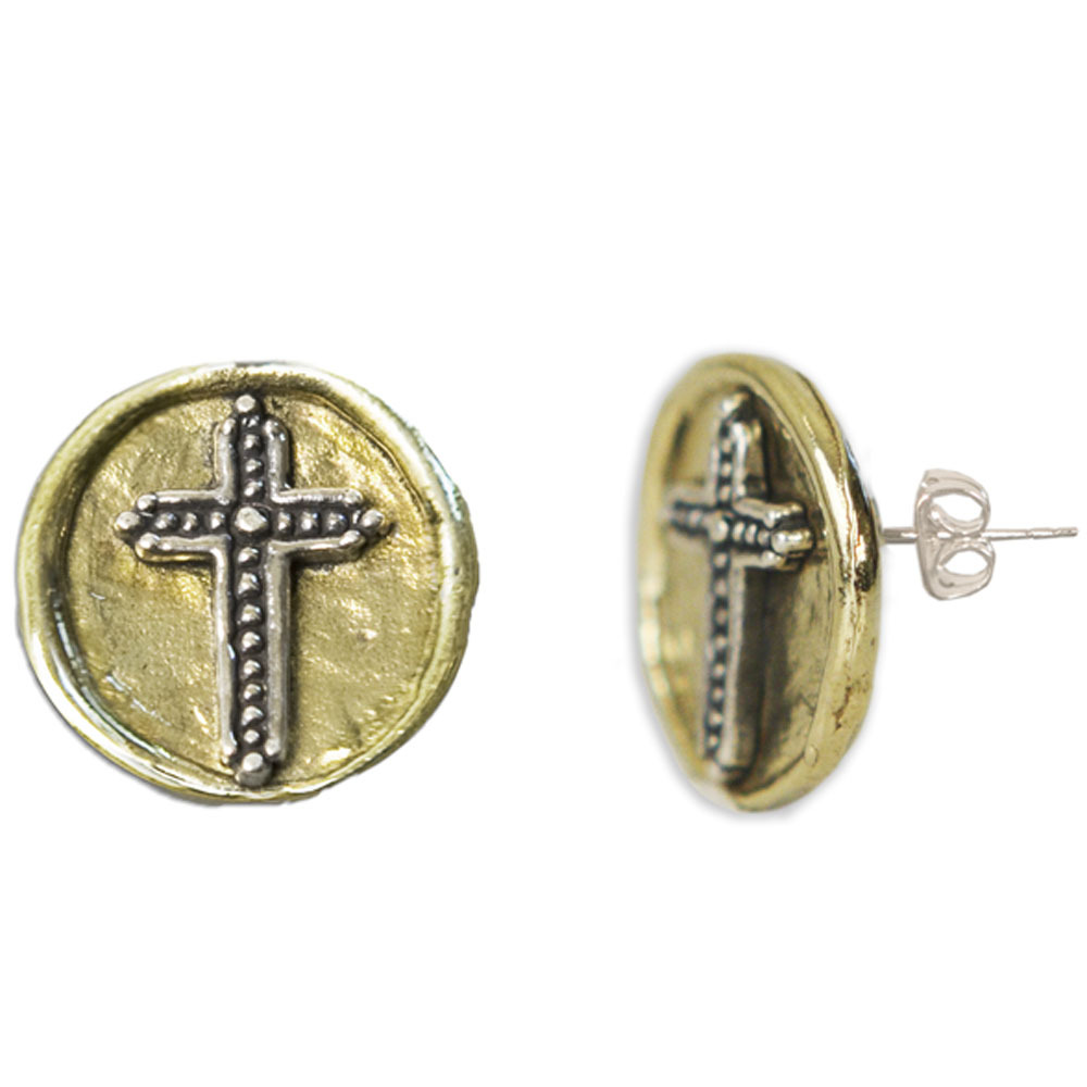 Waxing Poetic Cross Camp Stud Earrings by Waxing PoeticThe Lamp Stand