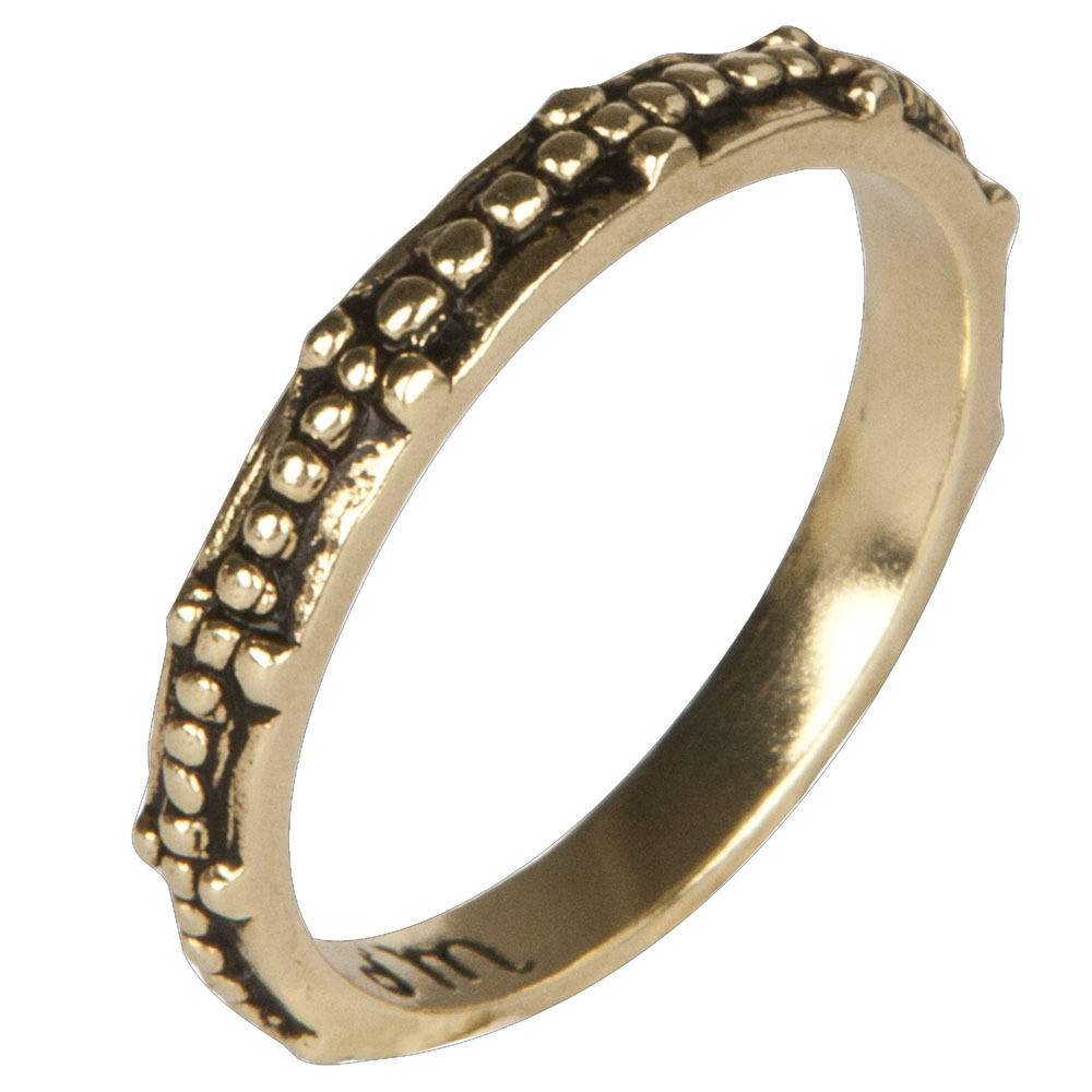 Waxing Poetic No. 13 Brass Textured Stack Ring Medium (7) by Waxing