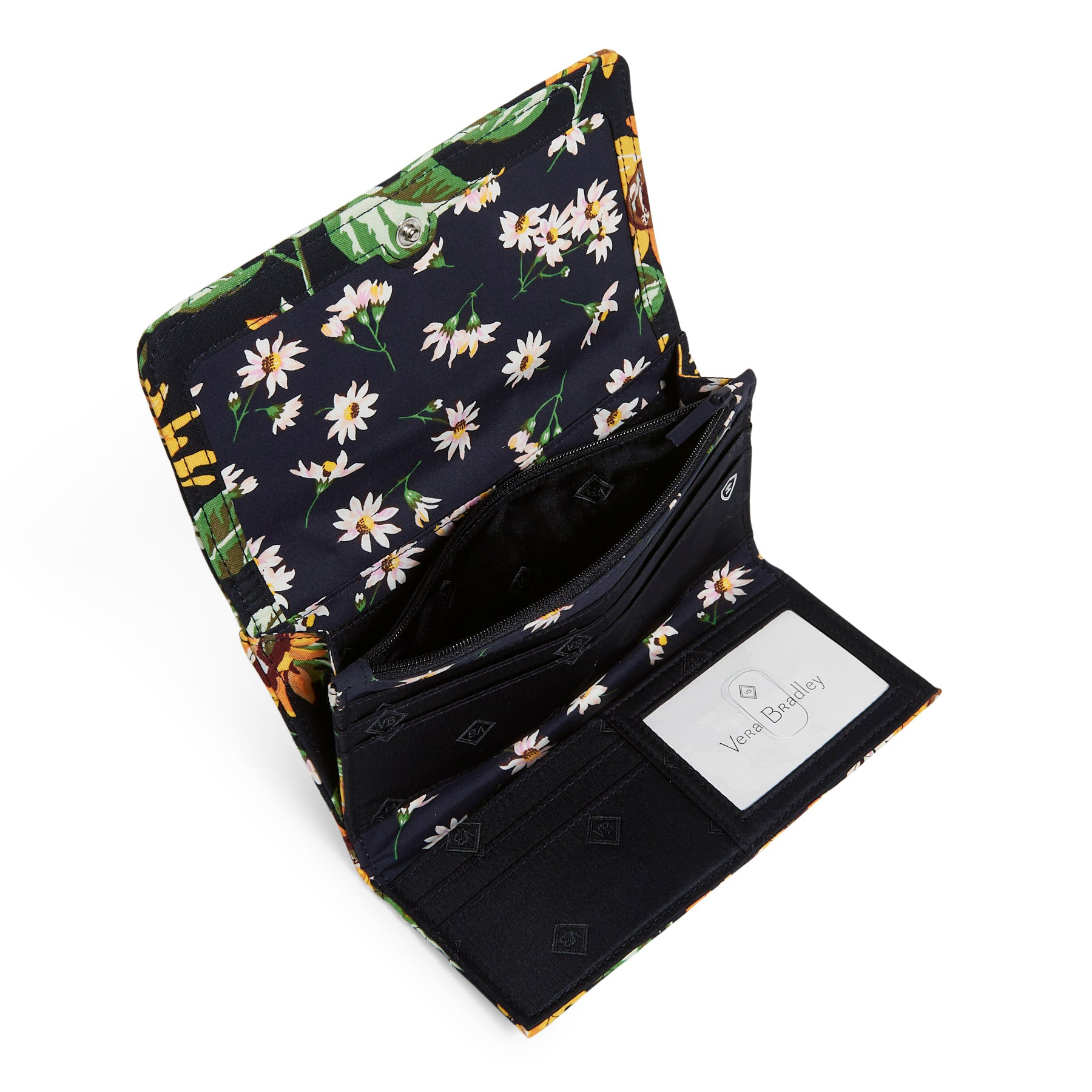 Vera Bradley Sunflowers RFID Trifold Clutch Wallet The Lamp Stand