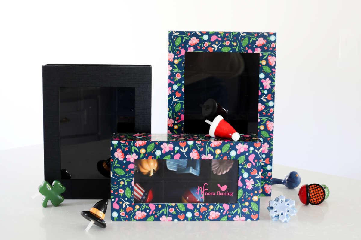Nora Fleming 9 Piece Black Keepsake Box