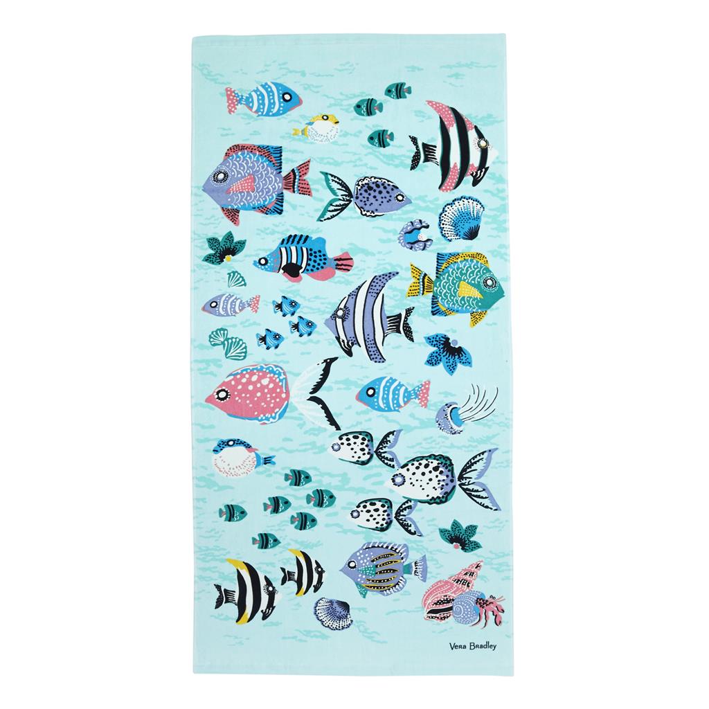 Vera Bradley Mint Sea Life Beach Towel, Beach Towels, Household