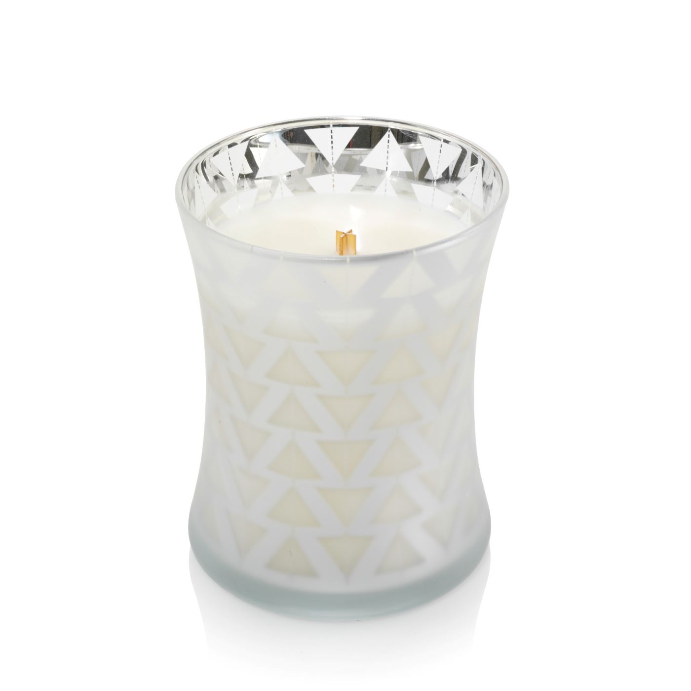 WoodWick Medium Hourglass Candle, White Teak