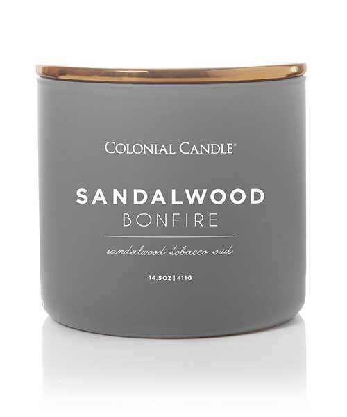Colonial Candle Sandalwood Bonfire 14.5 oz. Pop of Color Trend