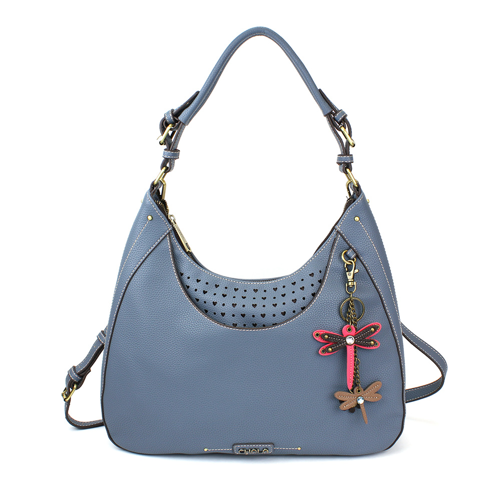 Chala Handbags Blue Mini Pink Dragonfly Sweet Hobo Tote by Chala