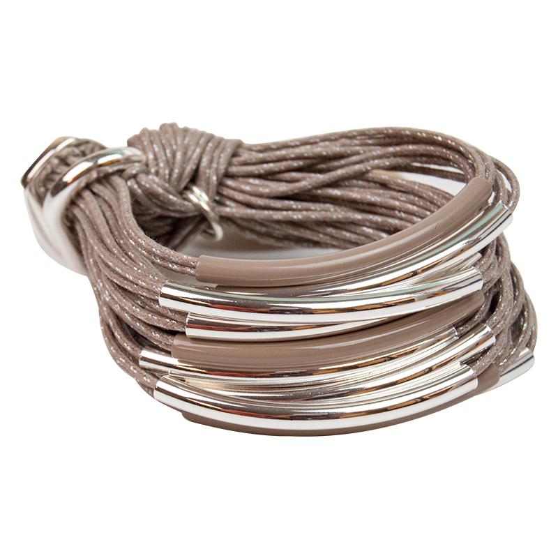 Gillian Julius Inc. Taupe Silver Multi Tube Bracelet by Gillian Julius|The  Lamp Stand