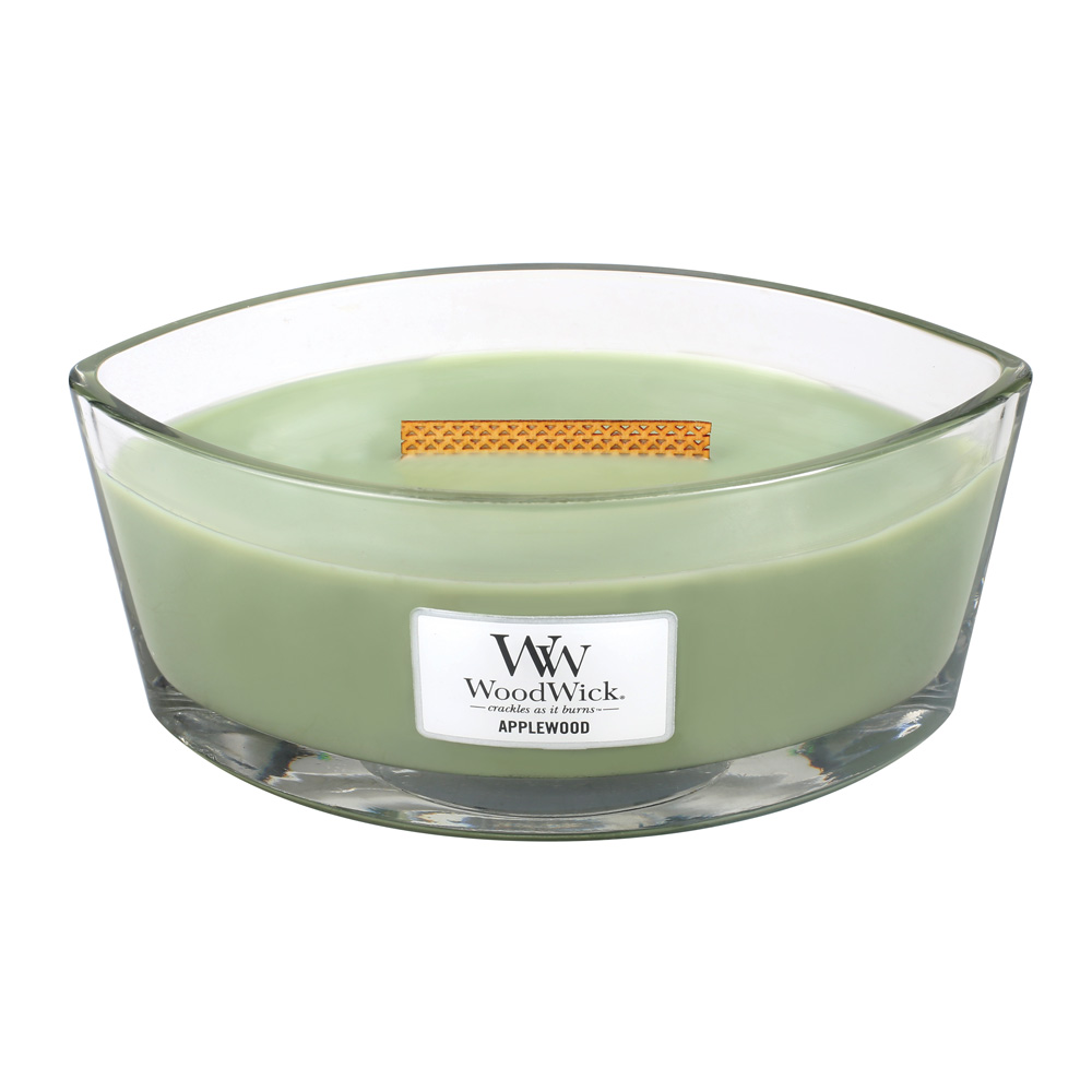 WoodWick Applewood WoodWick Candle 16 oz. HearthWick FlameThe Lamp Stand