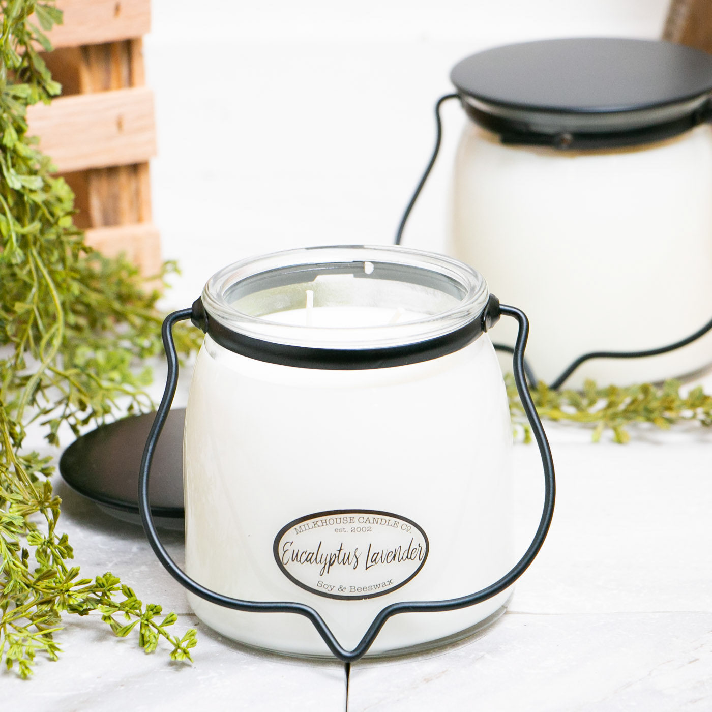 Milkhouse Candle Creamery Eucalyptus Lavender 16 oz. Butter Jar by