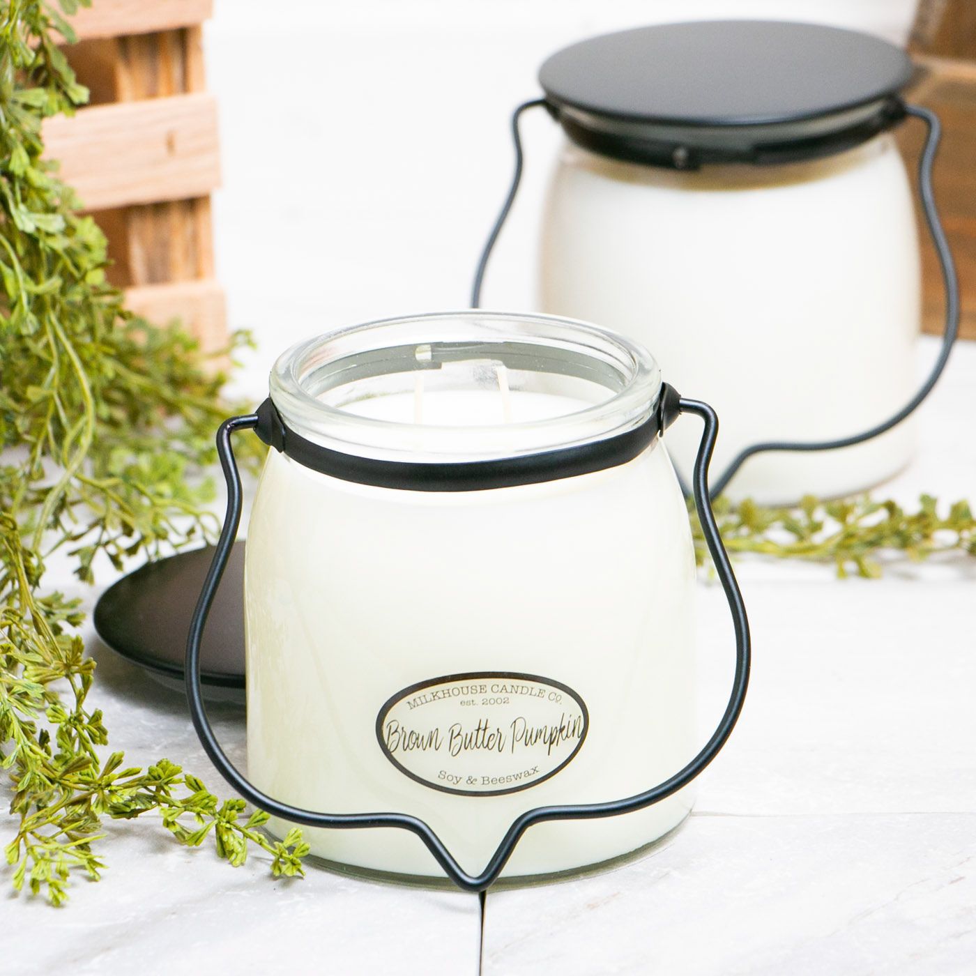 Milkhouse Candle Creamery Brown Butter Pumpkin 16 oz. Butter Jar by Milkhouse Candle Creamery