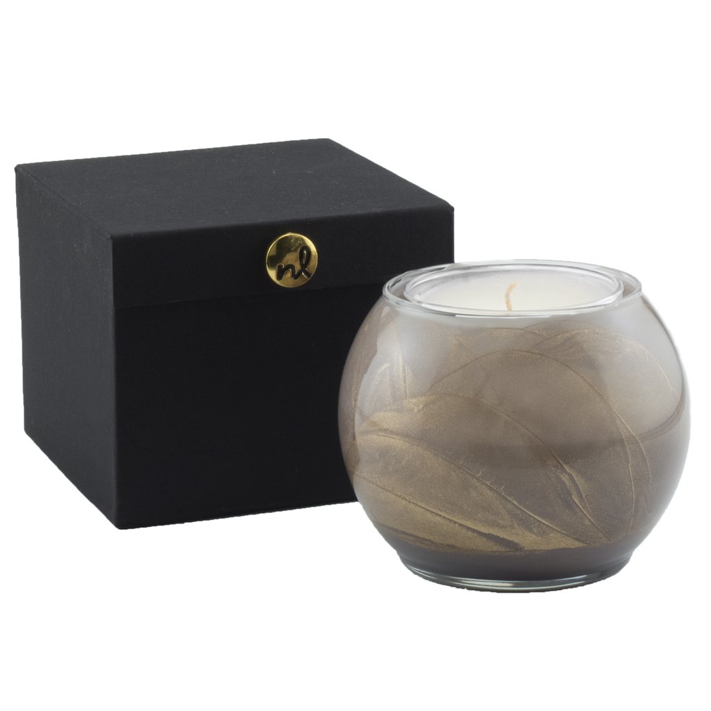 Northern Lights Candles 4" Barnwood Esque Globe Candle with Glass