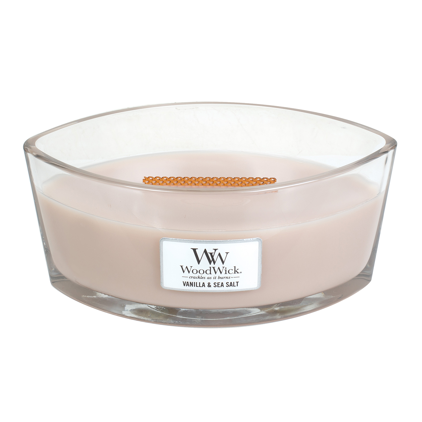 WoodWick Vanilla & Sea Salt WoodWick Candle 16 oz. HearthWick FlameThe