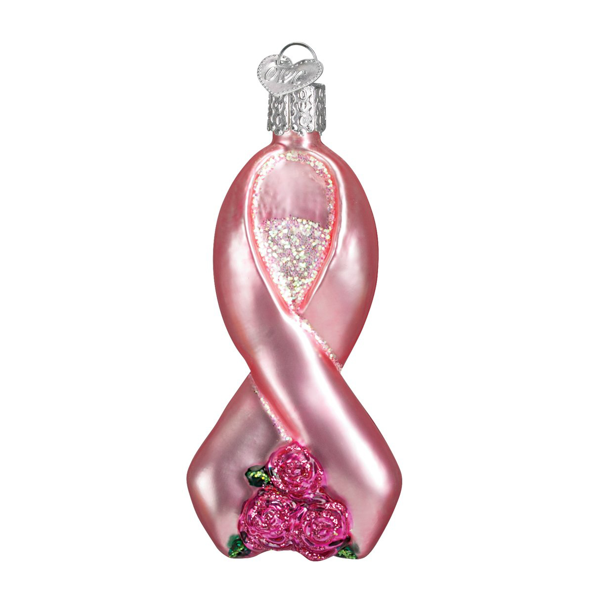 Pink Ribbon Xmas Old World Christmas Pink Ribbon With Roses