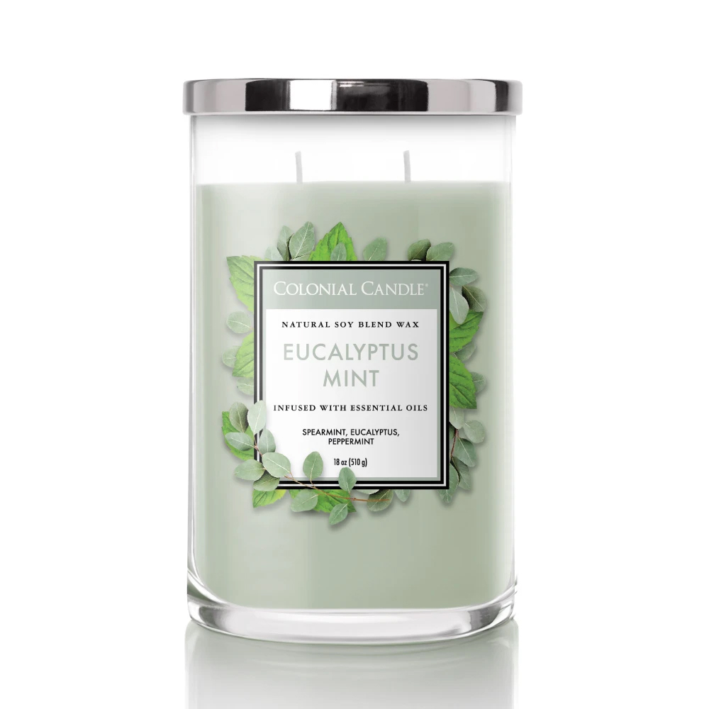 Colonial Candle Eucalyptus Mint 18 oz. Classic Cylinder Jar