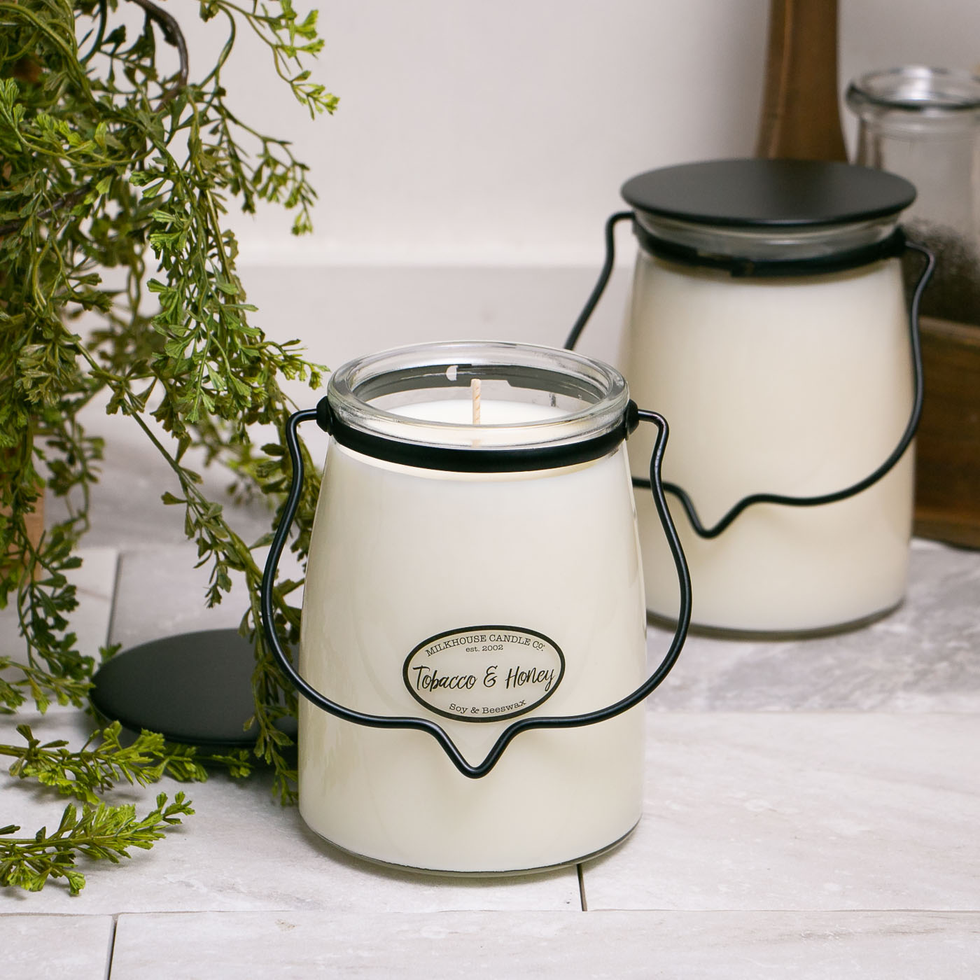 Milkhouse Candle Creamery Tobacco & Honey 22 oz. Butter Jar Candle