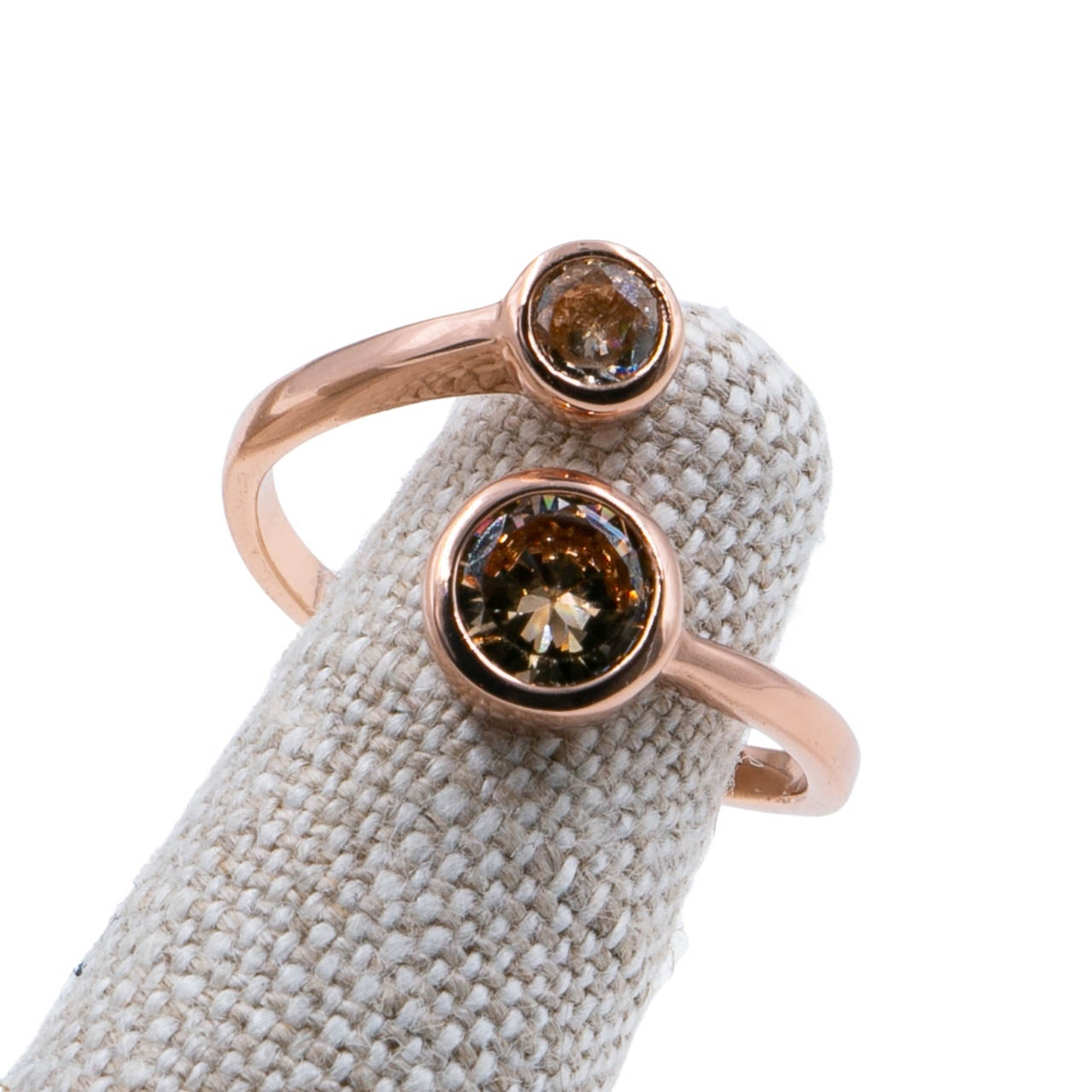 Splendid Iris Studio Collection Ring Topaz Adjustable Cubic Zirconia Gold Plated Rose Gold