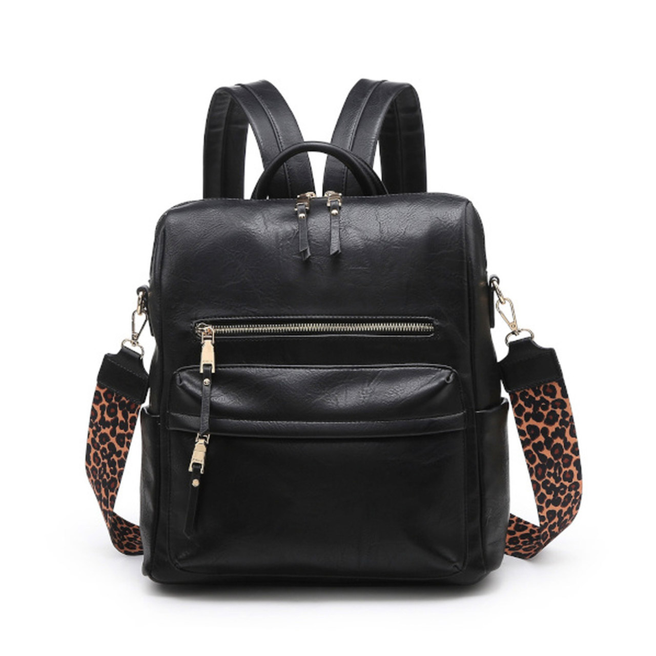 Jen & Co. Convertible Backpack With Guitar Strap In Black