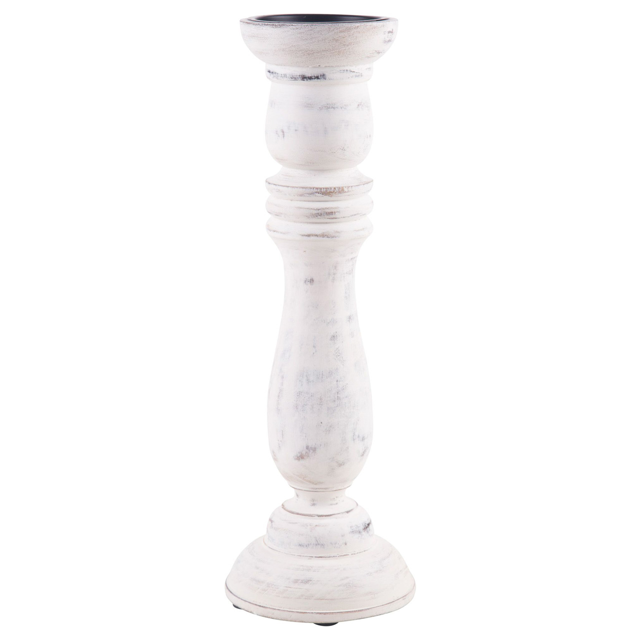 Home Essentials & Beyond 18"H White Wood Candlestick