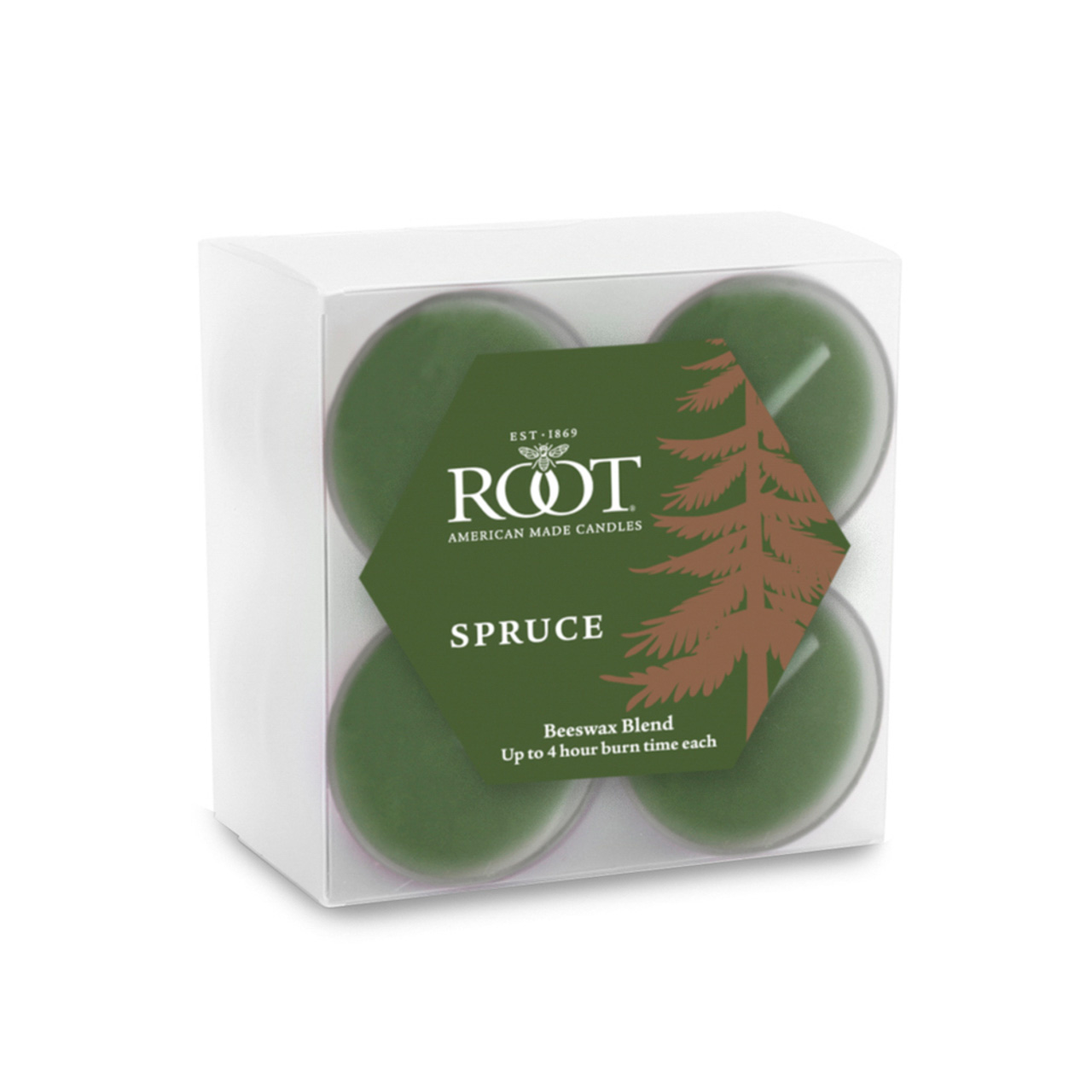Root Candles Spruce Beeswax Blend Tealights
