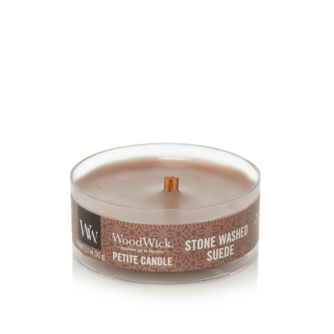WoodWick Stone Washed Suede Petite Candle
