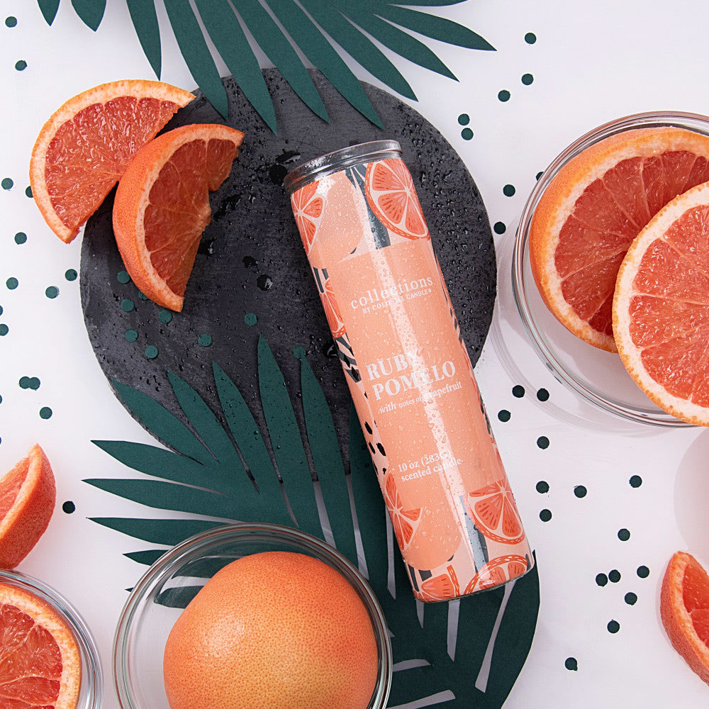 Colonial Candle 10 Oz. Ruby Pomelo Candle Squeeze The Day Collection