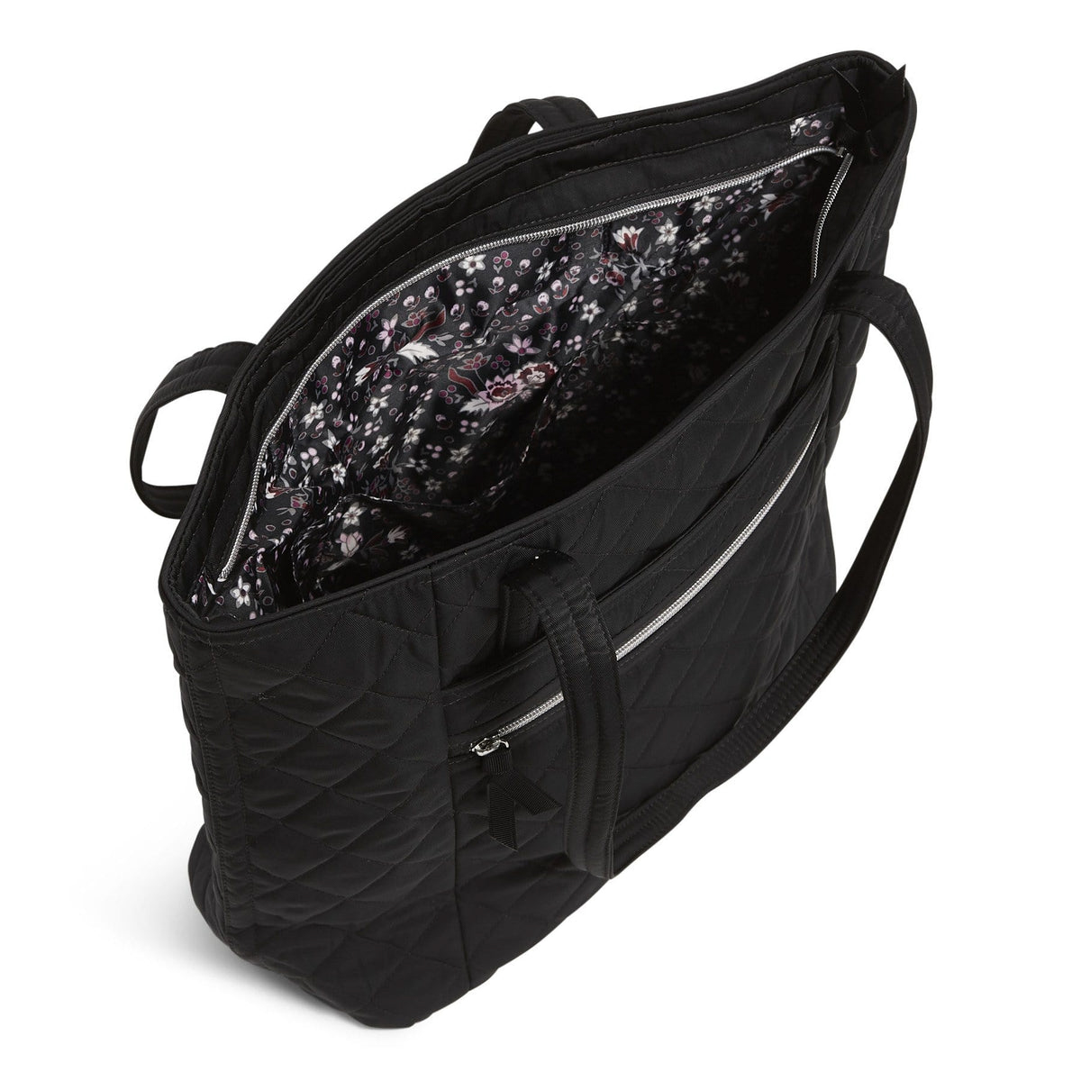 Vera Bradley Performance Twill Black Vera Tote Bag - The Lamp Stand