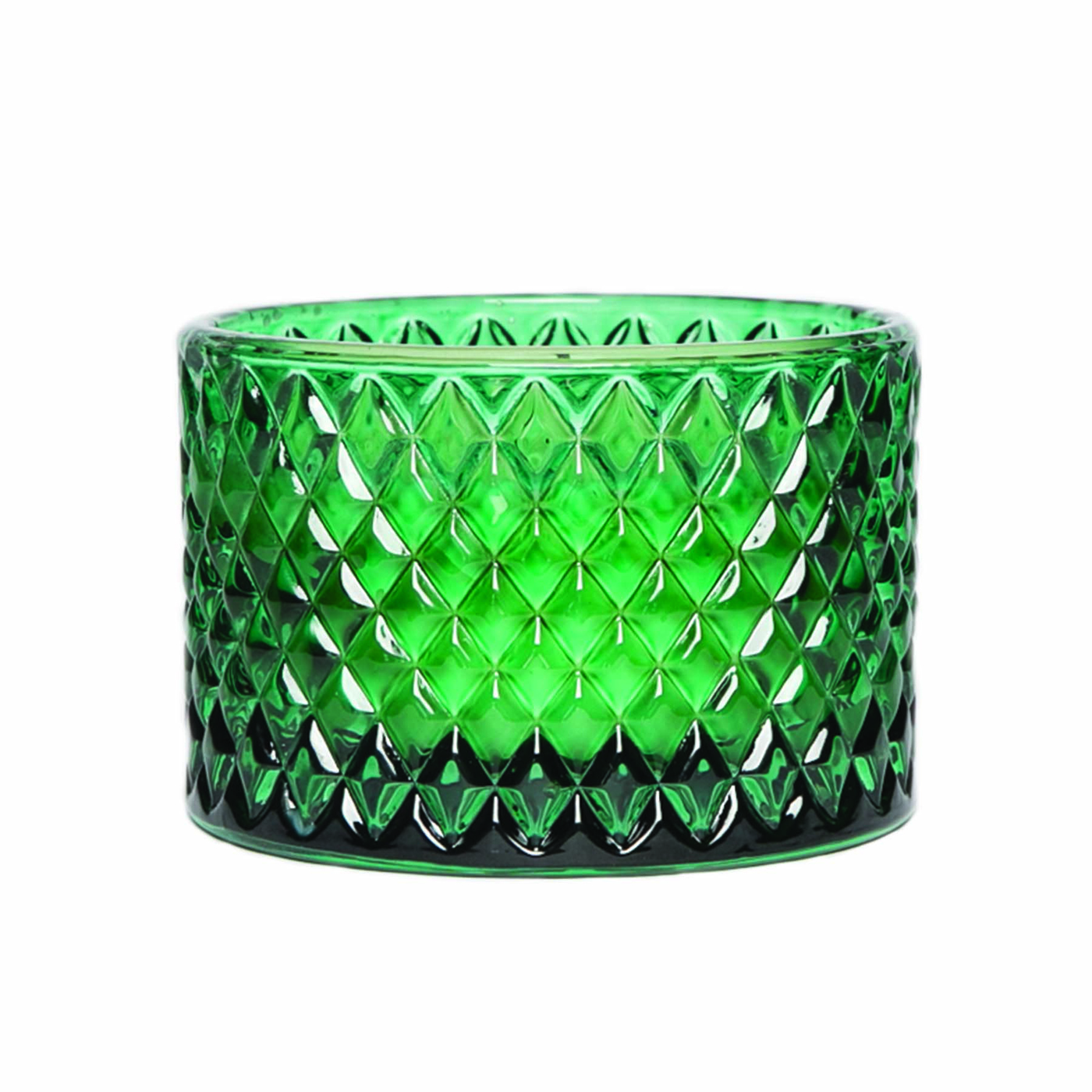 Capri Blue Candles Evergreen Frost Holiday 10 oz. Diamond Cut Bowl by