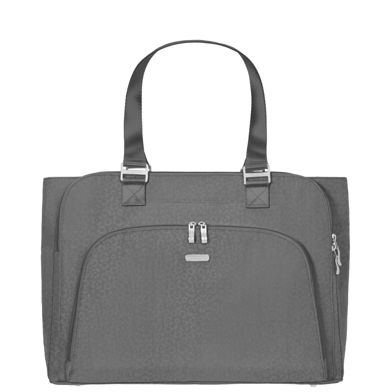 Pewter Cheetah Embossed Errand Laptop Bagg by Baggallini