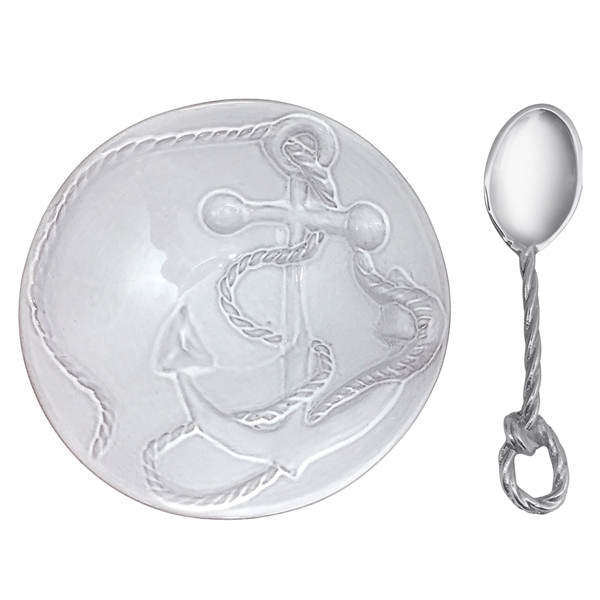 Mariposa Anchor Ceramic Nut Dish & Spoon by MariposaFree Shipping, Low