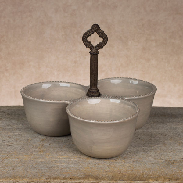GG Collection Linen 3 Bowl Server - GG Collection-The Lamp Stand
