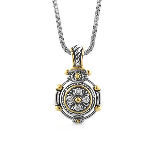 Interlocking Filigree Slider John Medeiros Filigree CZ Slider with Chain - John Medeiros-The Lamp Stand