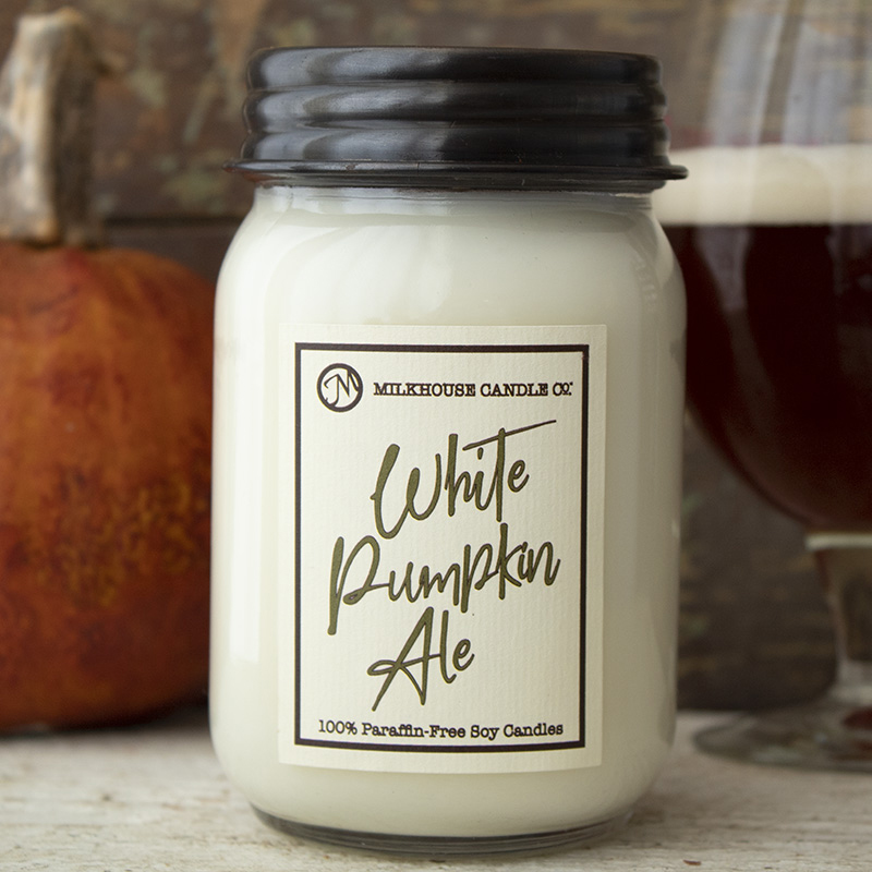 Milkhouse Candles White Pumpkin Ale 13 oz. Ltd. Edition Mason Jar