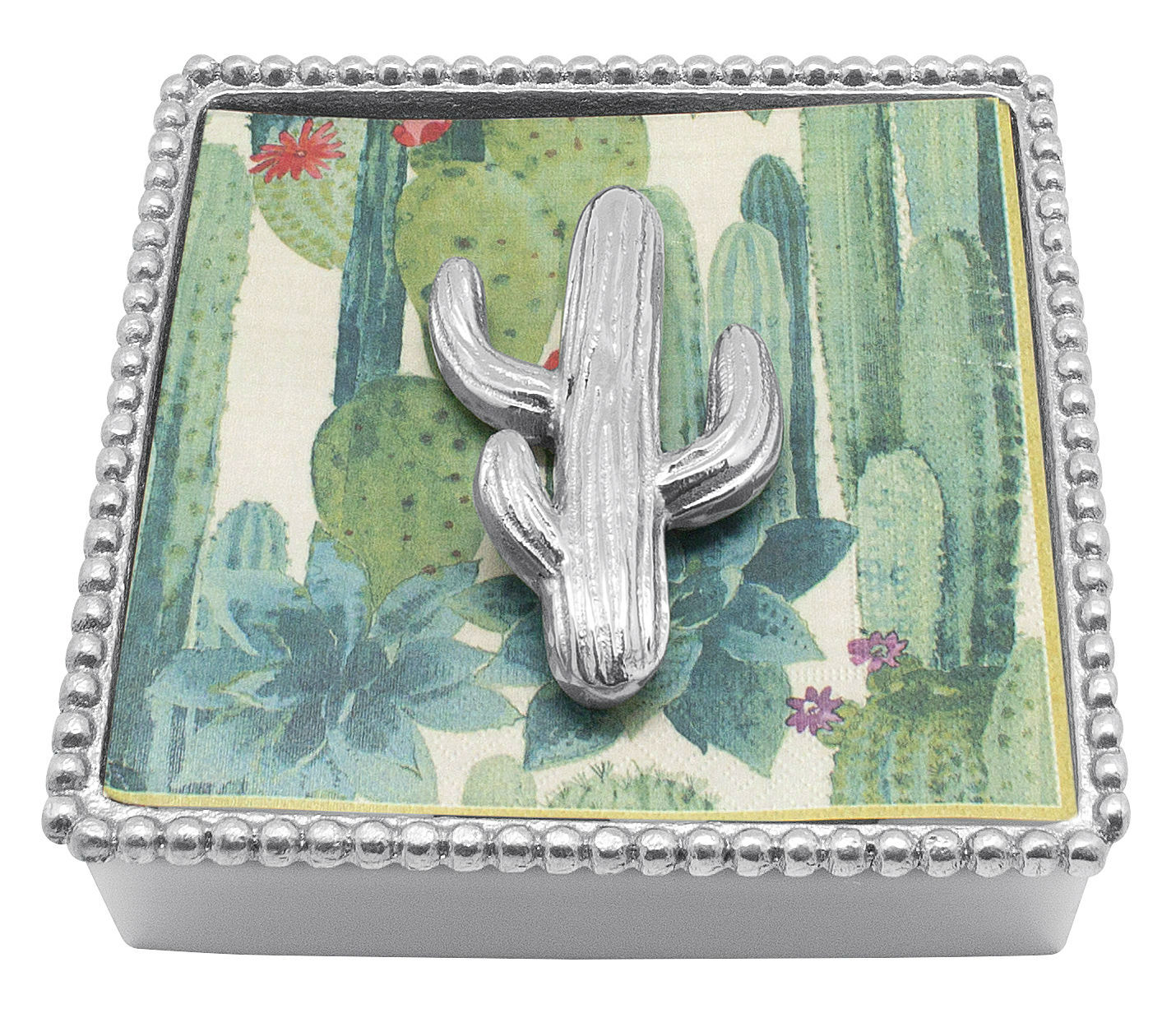 Mariposa Cactus Beaded Napkin Box by MariposaThe Lamp Stand