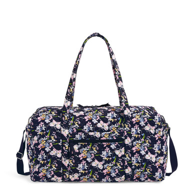 Vera Bradley Women's Cotton Large Travel Duffel Bag Black 