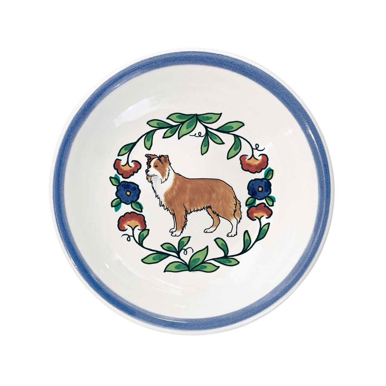 トーブスベンセン COLLIE コリー ドッグ プレート デンマーク製4枚セット Border Collie Ring Dish – Handmade Ceramic Dog Gift