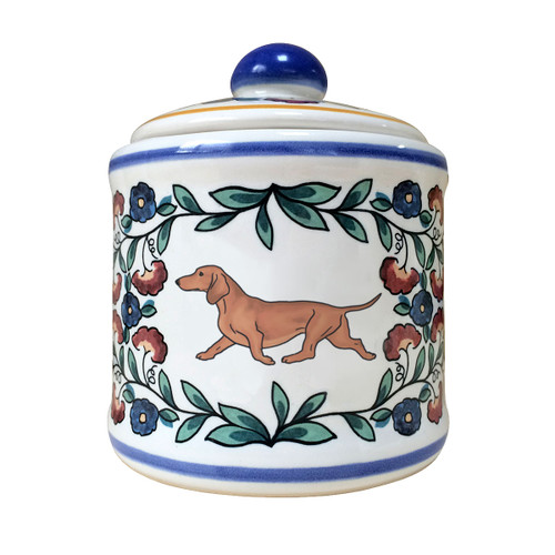Red Dachshund sugar bowl -handmade by shepherds-grove.com