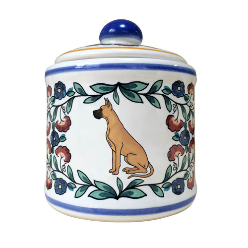Fawn Great Dane (with cropped ears) sugar bowl - handmade by shepherds-grove.com