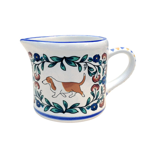 Red and White Basset Hound creamer - handmade by Shepherds Grove.