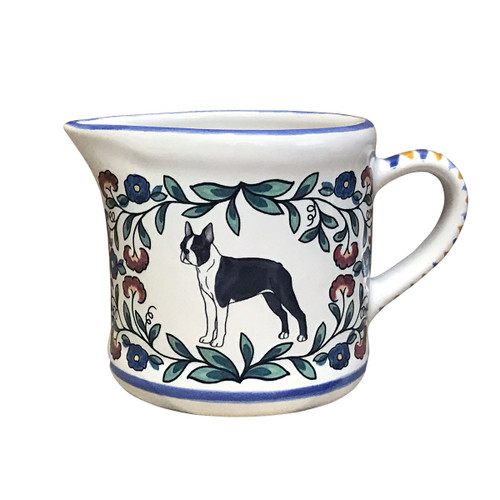 Black and white Boston Terrier Creamer - handmade by shepherds-grove.com
