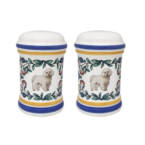 Maltese salt and pepper shaker set - handmade by shepherds-grove.com