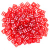 Transparent red dice - Set of 100