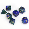 7-piece Gemini dice set - D&D dice - Blue and Green