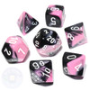 7-piece Gemini dice set - D&D dice - Black and Pink