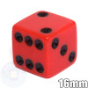 Opaque Dice - 16mm - Red with Black Spots